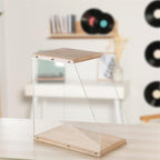 Solid Wood Vinyl Record & Media Storage Rack | Transparent Acrylic Display Box
