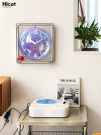 Hicat Modern Bauhaus Acrylic Pocket Watch Wall Clock  Minimalist Square Decor