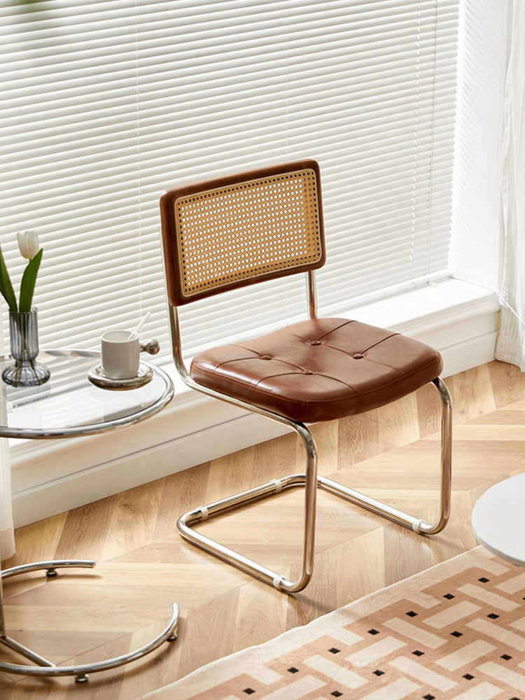 Nordic Mid-Century Modern Cesca Chair | Retro Metal Cantilever Dining & Accent Chair