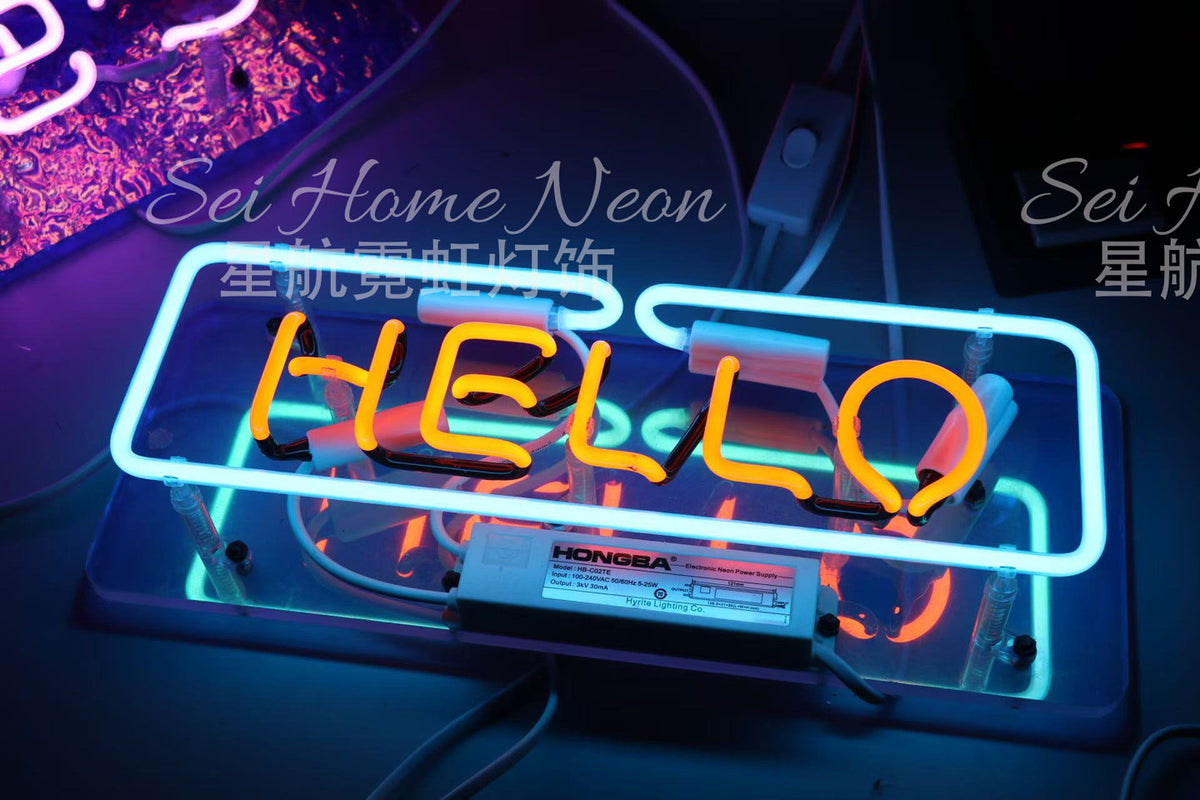 Custom Neon Glass Light Box | Acrylic Indoor Sign for Home, Shop & Studio
