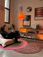 Vintage Bauhaus Arc Floor Lamp  Mid-Century Modern Sunset Ambiance Light for Living Room & Bedroom