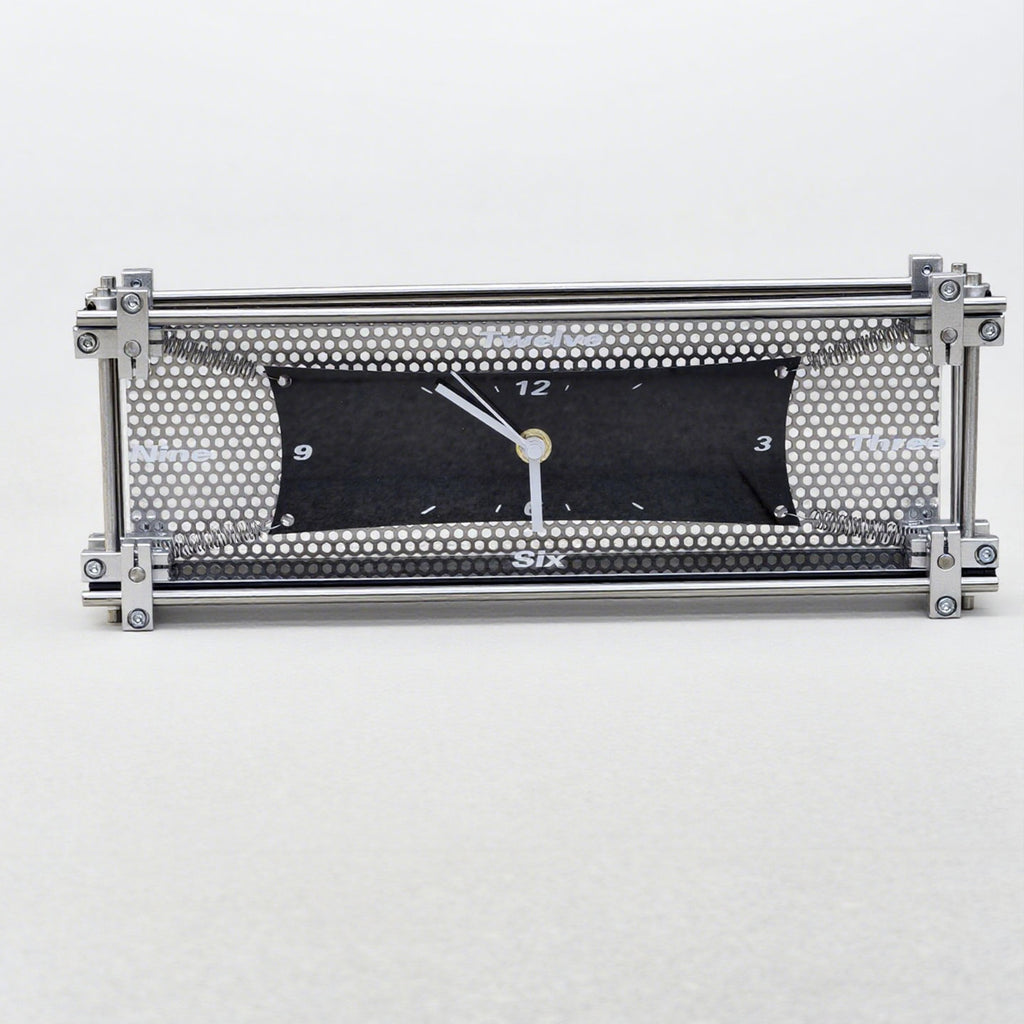 TPOL Industrial Style Aluminum Alloy Clock  Handmade Mechanical Metal Desktop Ornament