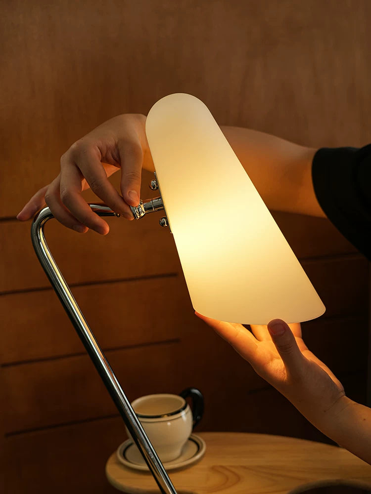 Keijo Integrated Side Table Ambient Floor Lamp  Vintage Aalto-Style Wooden Bedside Light