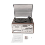 4-in-1 Retro Stereo Music Center Vinyl Record Player CD Cassette Bluetooth