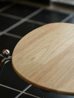 Keijo Integrated Side Table Ambient Floor Lamp  Vintage Aalto-Style Wooden Bedside Light