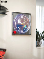 Hicat Modern Bauhaus Acrylic Pocket Watch Wall Clock  Minimalist Square Decor