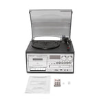 4-in-1 Retro Stereo Music Center Vinyl Record Player CD Cassette Bluetooth