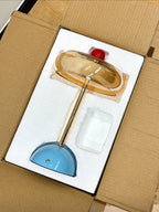 French Retro Hand-Blown Glass Table Lamp | Rechargeable Ambient Night Light