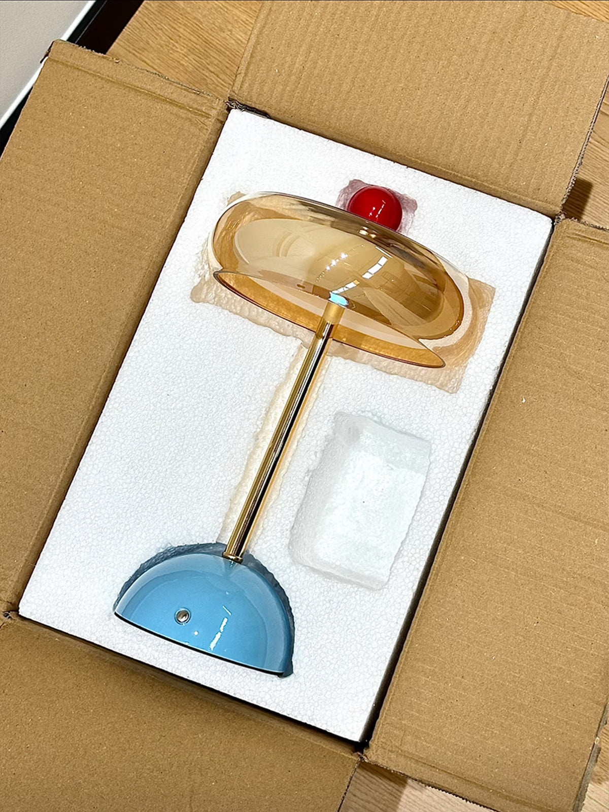 French Retro Hand-Blown Glass Table Lamp | Rechargeable Ambient Night Light