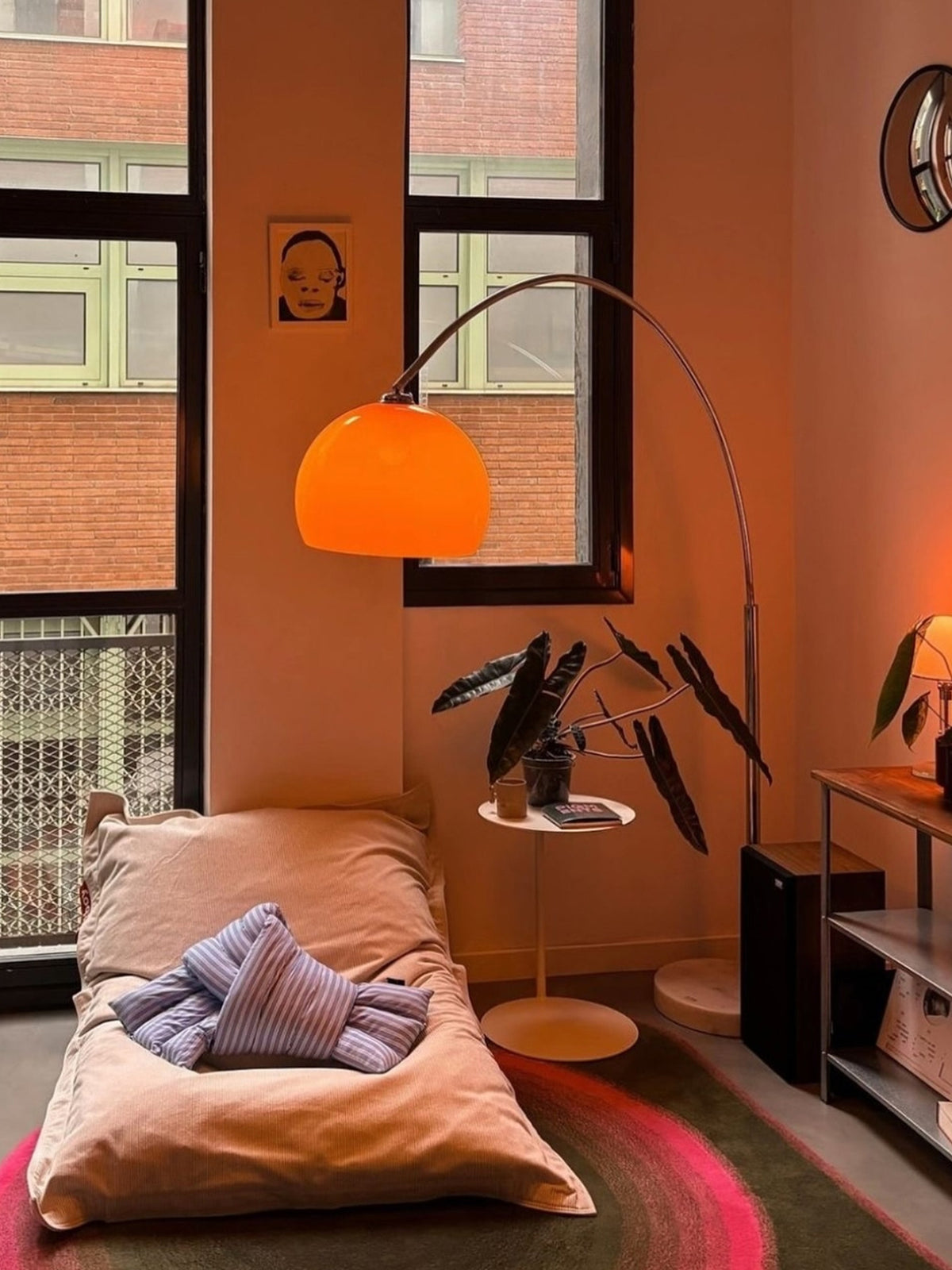 Vintage Bauhaus Arc Floor Lamp  Mid-Century Modern Sunset Ambiance Light for Living Room & Bedroom