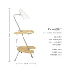 Keijo Integrated Side Table Ambient Floor Lamp  Vintage Aalto-Style Wooden Bedside Light