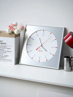 ALNHF Bauhaus Retro Grid Silent Wall Clock (35×35cm Aluminium Frame)