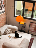 Vintage Bauhaus Arc Floor Lamp  Mid-Century Modern Sunset Ambiance Light for Living Room & Bedroom