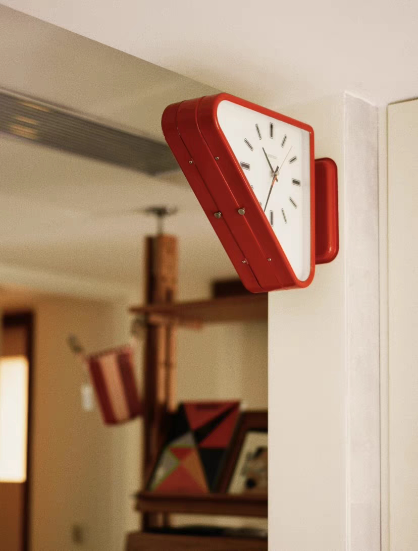 Japanese DULTON Metal Double-Sided Wall Clock | Corner Wall Silent Clock