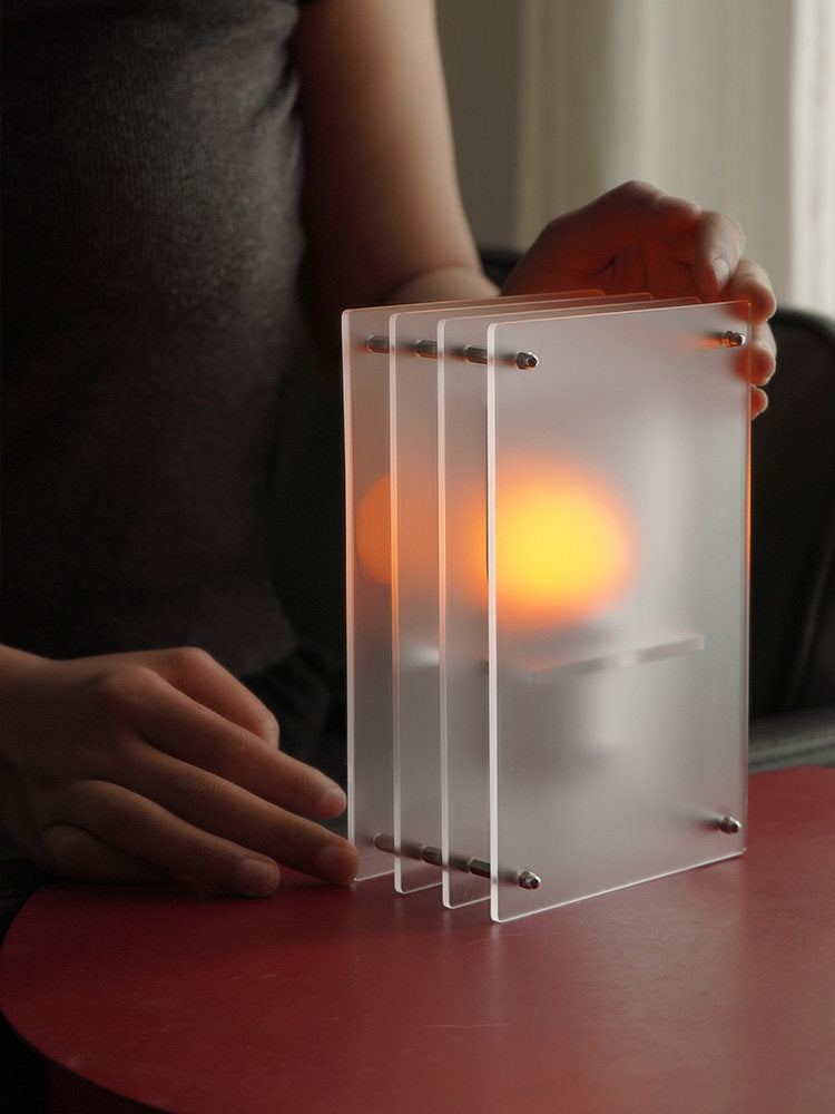 Modern Egg Crepe Layer Acrylic Desk Lamp  Aesthetic Atmosphere Light