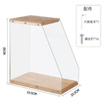 Solid Wood Vinyl Record & Media Storage Rack | Transparent Acrylic Display Box