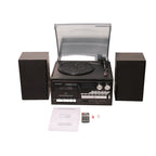 4-in-1 Retro Stereo Music Center Vinyl Record Player CD Cassette Bluetooth