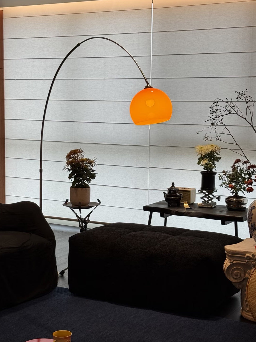 Vintage Bauhaus Arc Floor Lamp  Mid-Century Modern Sunset Ambiance Light for Living Room & Bedroom