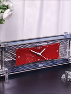 TPOL Industrial Style Aluminum Alloy Clock  Handmade Mechanical Metal Desktop Ornament