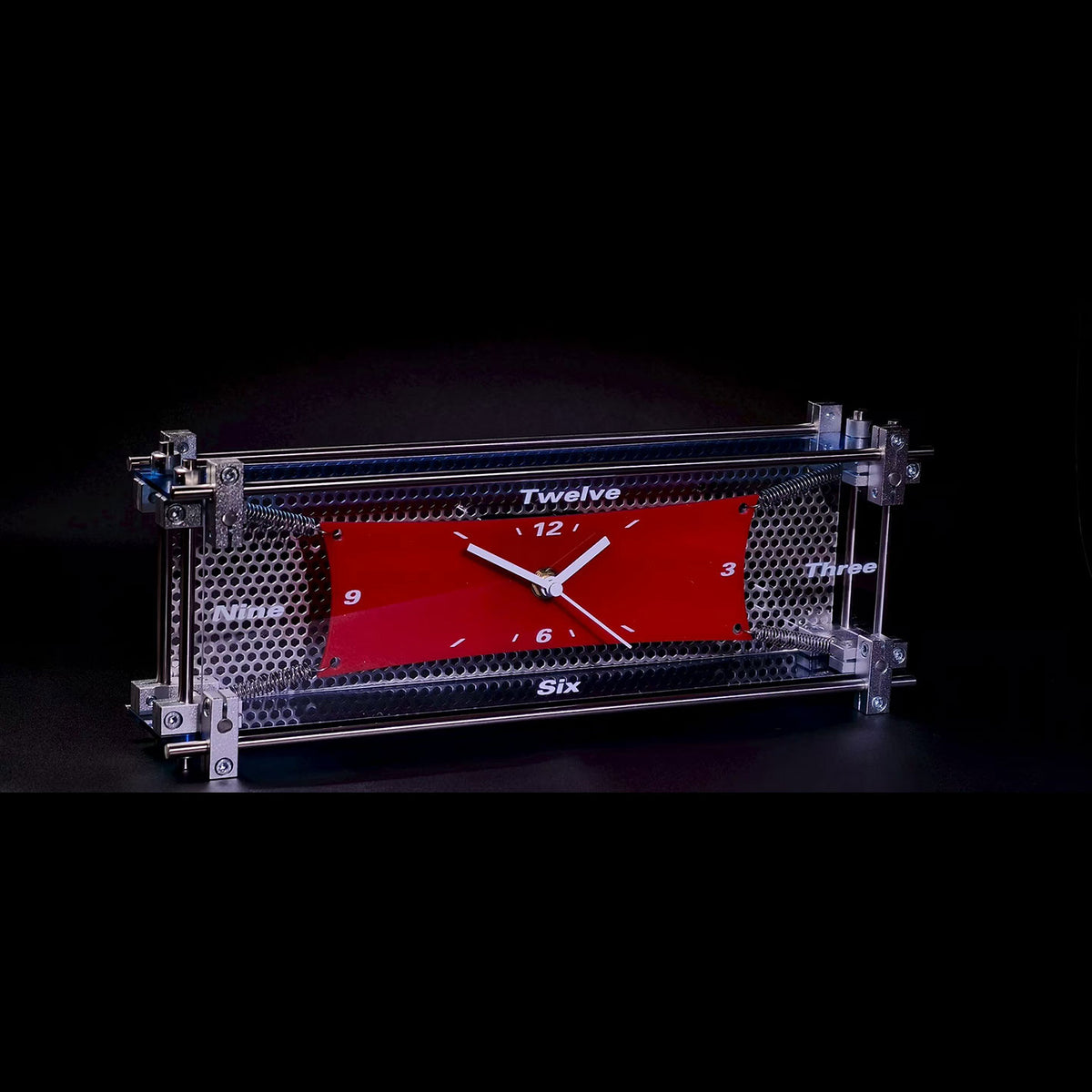 TPOL Industrial Style Aluminum Alloy Clock  Handmade Mechanical Metal Desktop Ornament