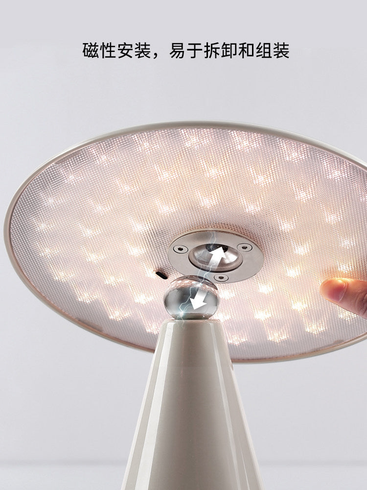 French Thomson Luxury Mushroom Ambient Lamp  Rechargeable Cordless Bedside Table Light